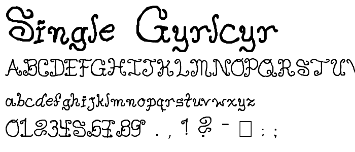 Single GyrlCyr font